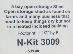 N 1/160 Scale Rslaserkits 3009 5 Bay Open Shed Building Kit