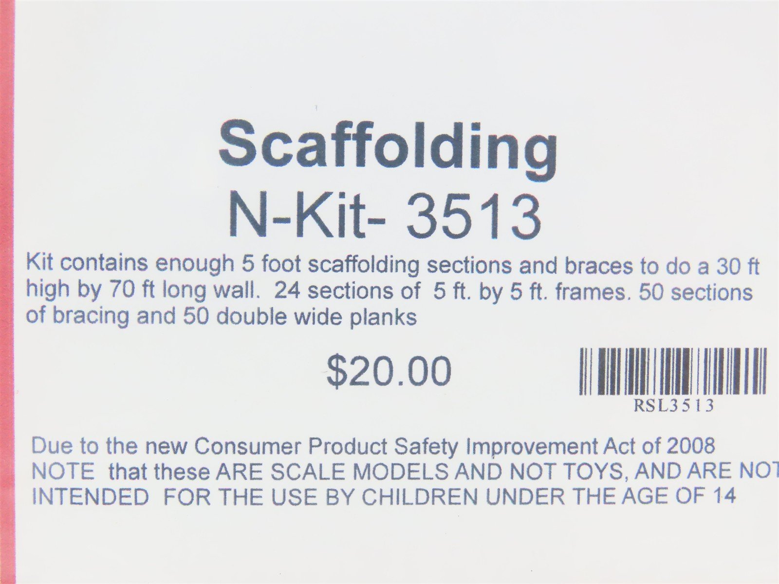 N 1/160 Scale Rslaserkits 3513 Scaffolding Wood Kit