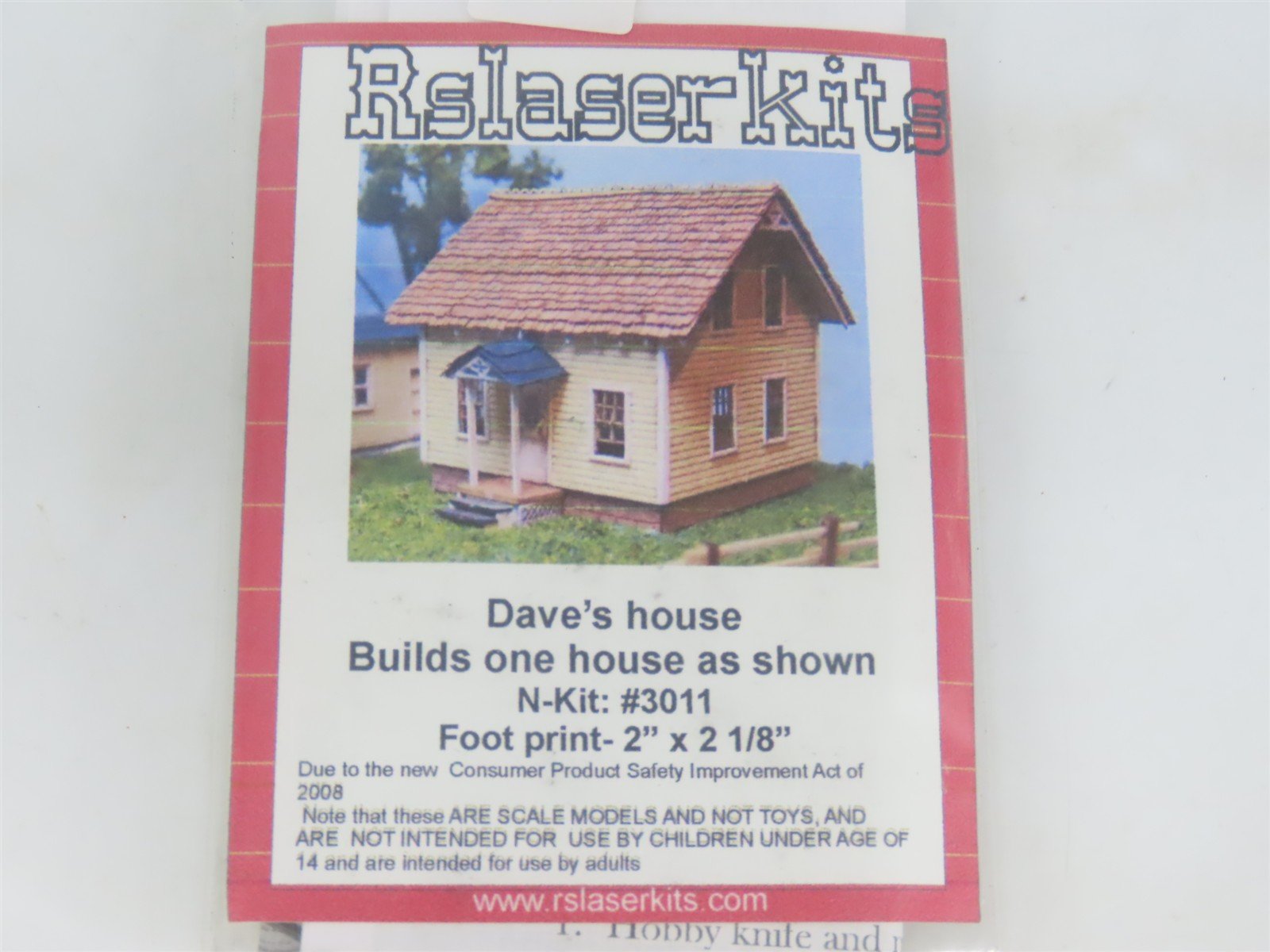 N 1/160 Scale Rslaserkit 3011 Dave's House Building Wood Kit