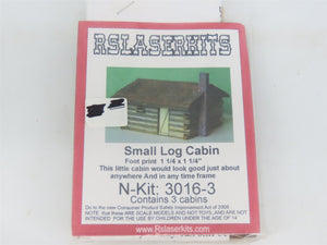 N 1/160 Scale Rslaserkits 3016-3 Small Log Cabin Building Kit 3-Pack