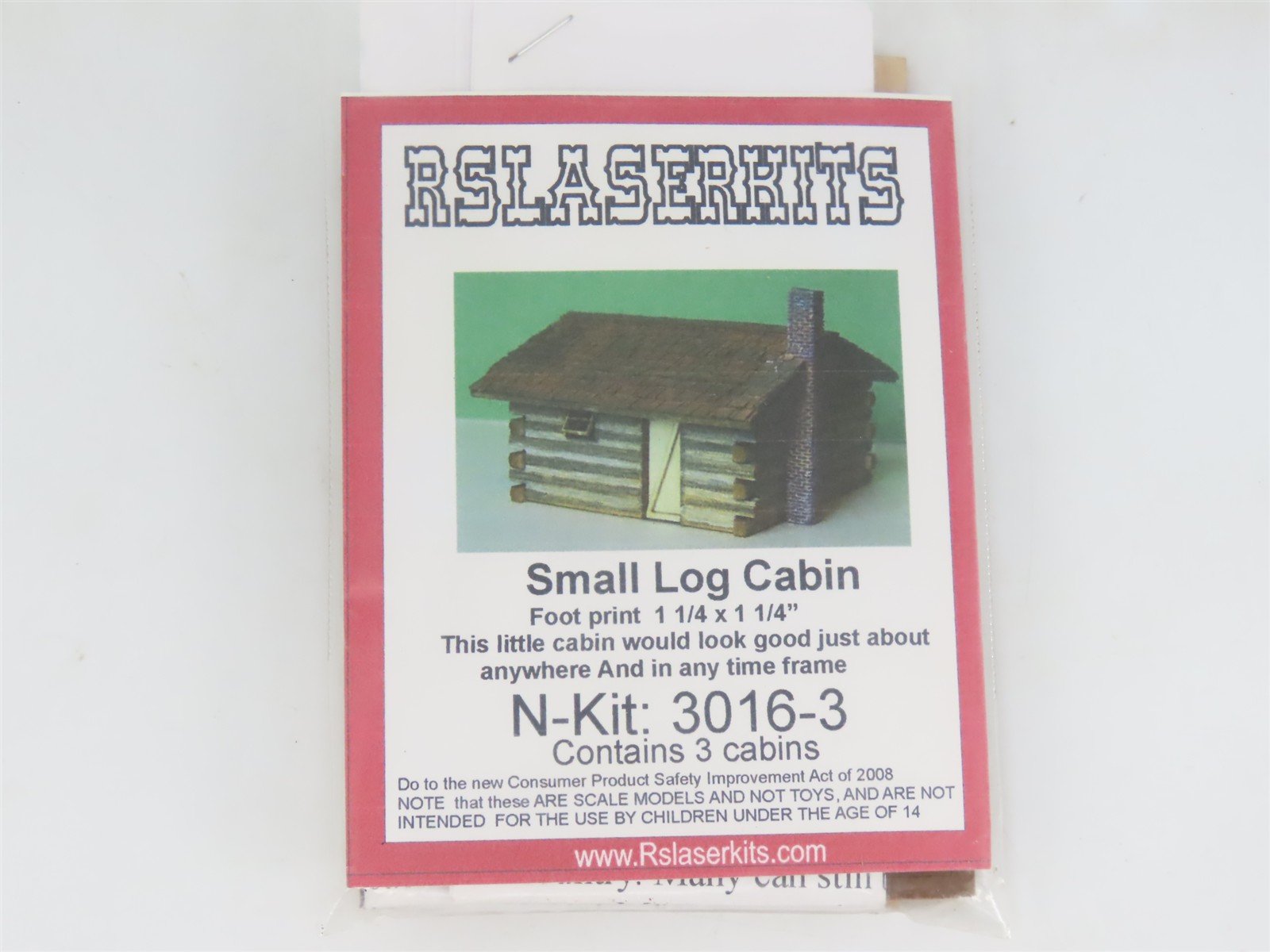 N 1/160 Scale Rslaserkits 3016-3 Small Log Cabin Building Kit 3-Pack