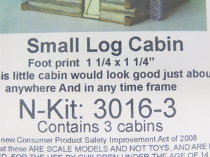N 1/160 Scale Rslaserkits 3016-3 Small Log Cabin Building Kit 3-Pack
