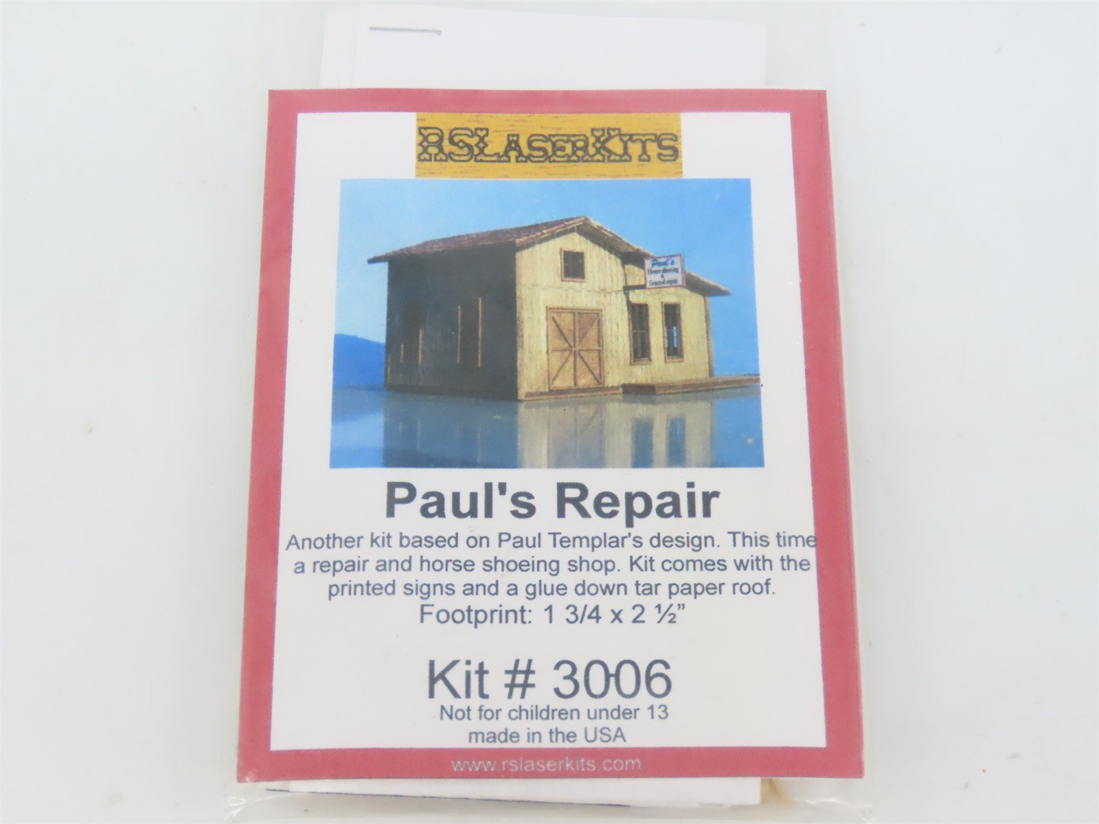 N 1/160 Scale Rslaserkits 3006 Paul's Repair Building Wood Kit