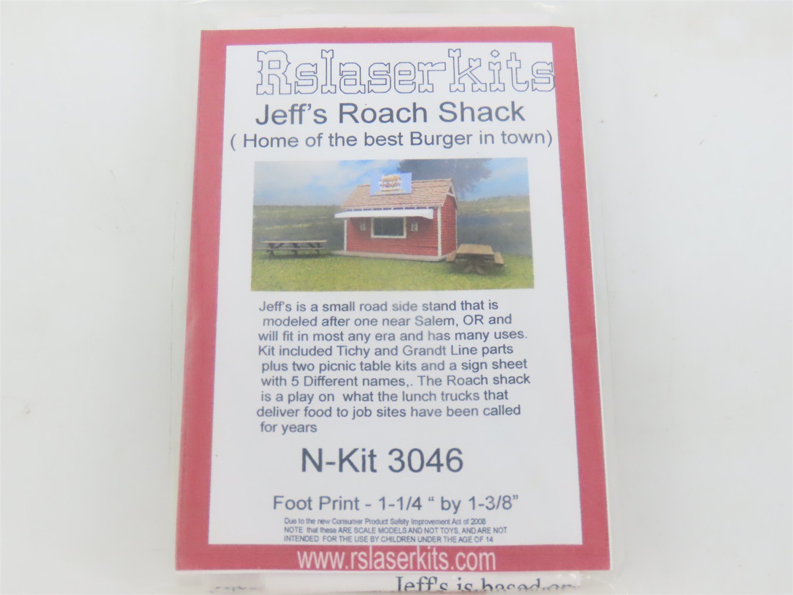 N 1/160 Scale Rslaserkits 3046 Jeff's Roach Shack Building Wood Kit