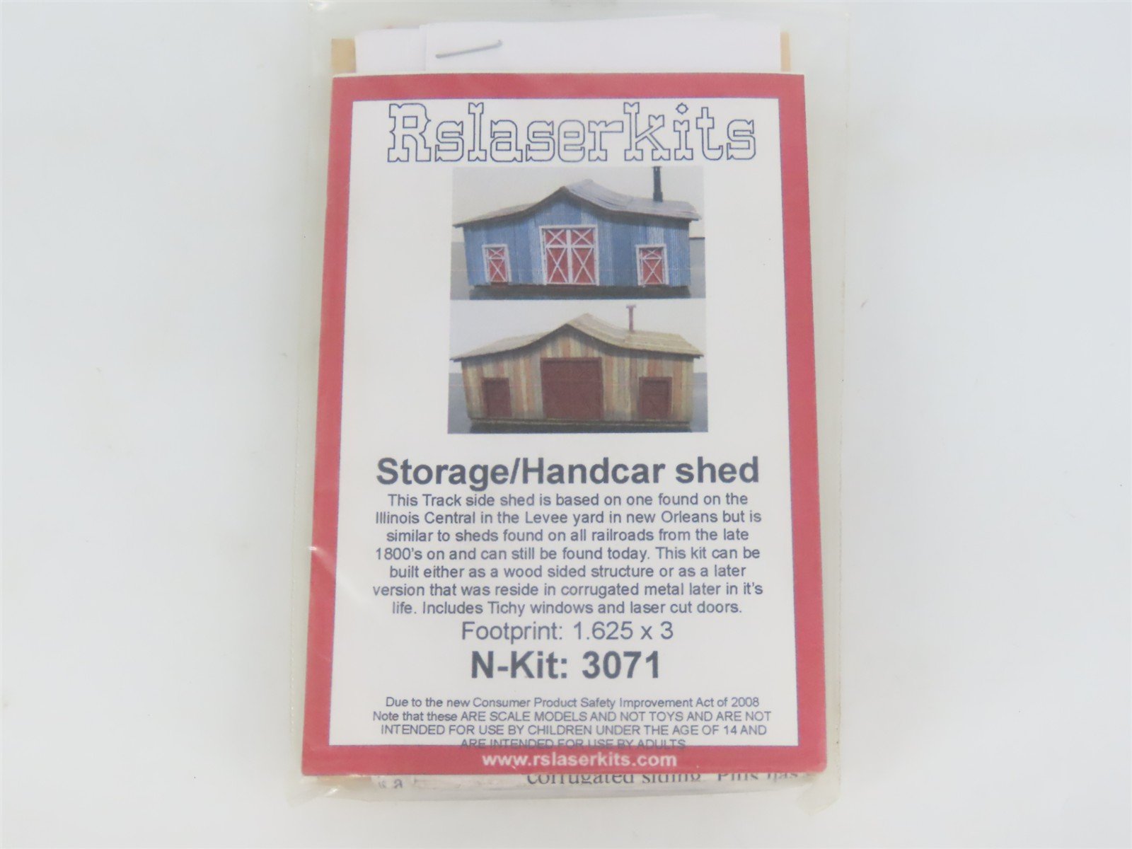 N 1/160 Scale Rslaserkits 3071 Storage/Handcar Shed Building Wood Kits