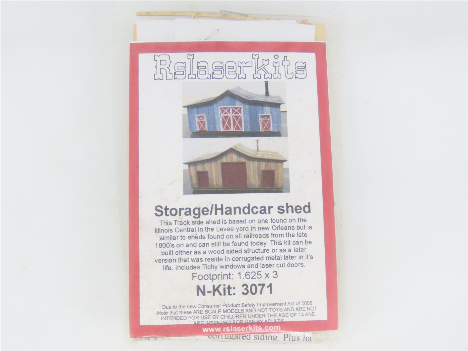 N 1/160 Scale Rslaserkits 3071 Storage/Handcar Shed Building Wood Kits