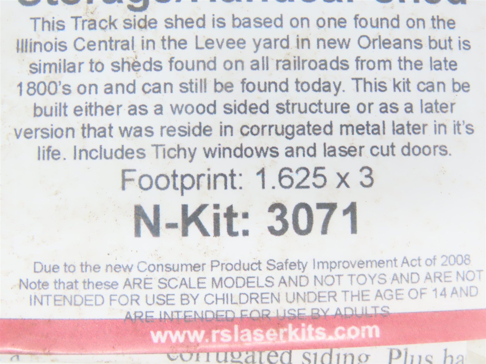 N 1/160 Scale Rslaserkits 3071 Storage/Handcar Shed Building Wood Kits