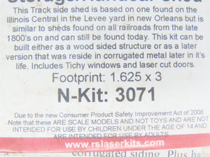 N 1/160 Scale Rslaserkits 3071 Storage/Handcar Shed Building Wood Kits
