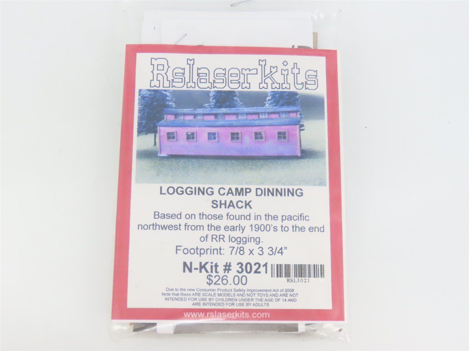 N 1/160 Scale Rslaserkits 3021 Logging Camp Dinning Shack Building Wood Kit