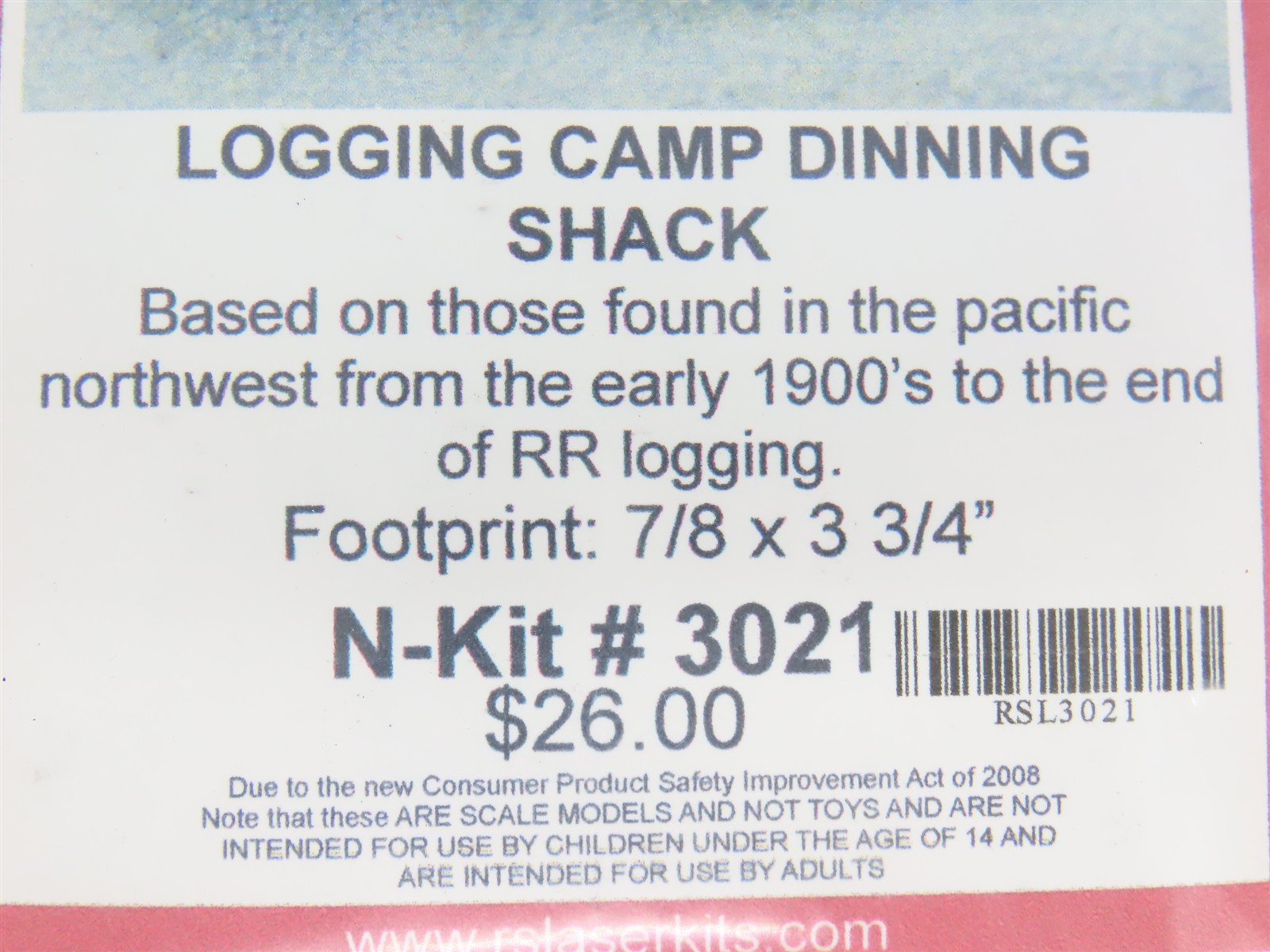 N 1/160 Scale Rslaserkits 3021 Logging Camp Dinning Shack Building Wood Kit