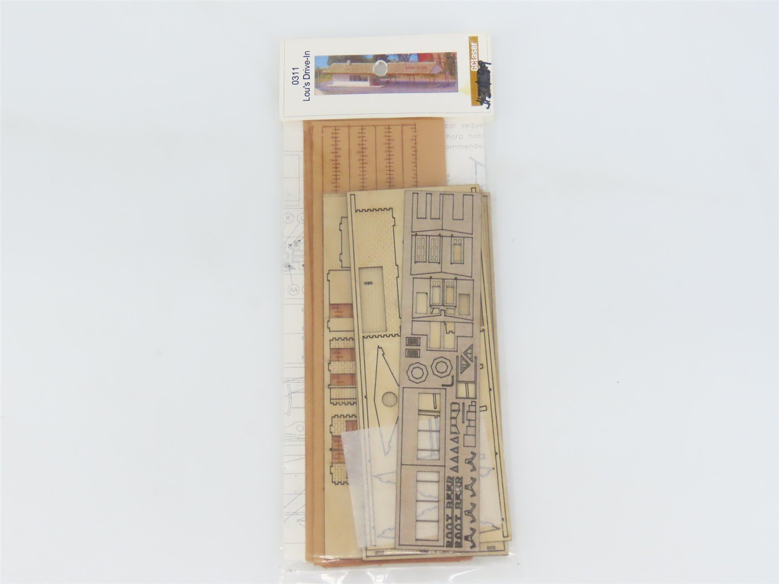 N 1/160 Scale GCLaser 0311 Lou's Drive-In Building Wood Kit