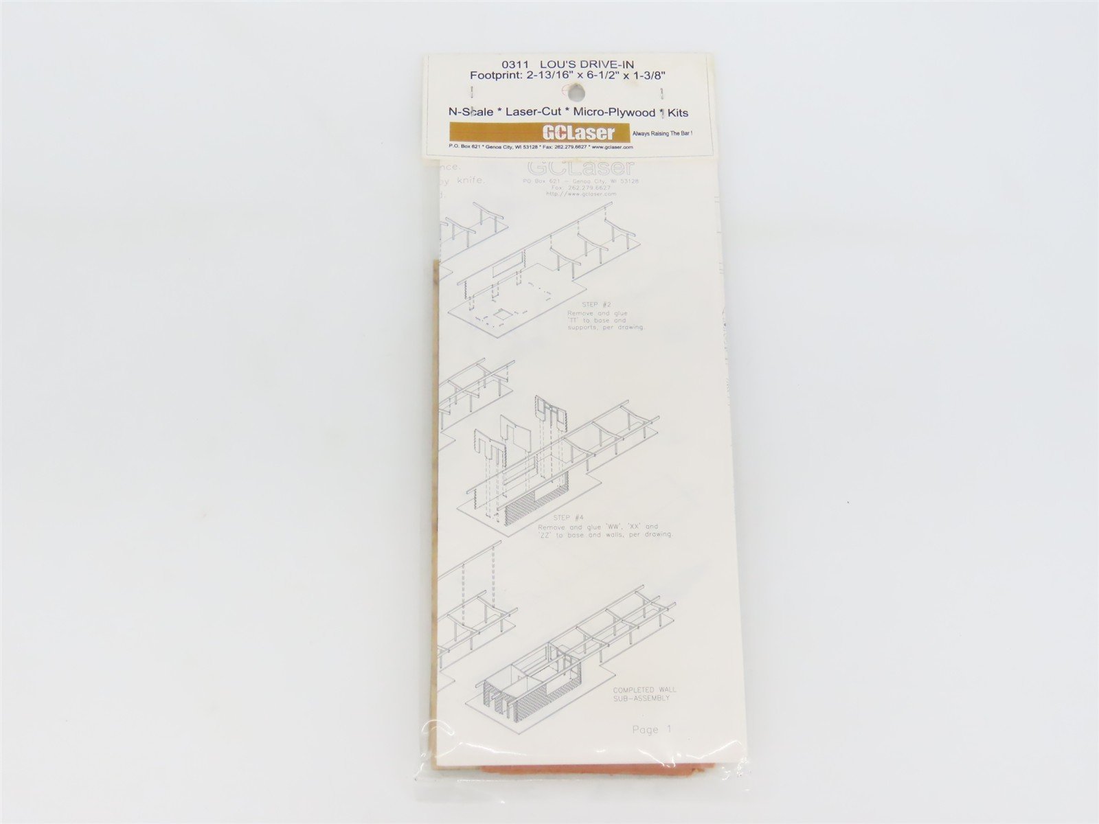 N 1/160 Scale GCLaser 0311 Lou's Drive-In Building Wood Kit