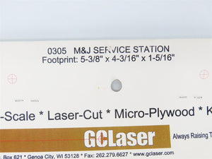 N 1/160 Scale GCLaser M&J Service Station Building Wood Kit