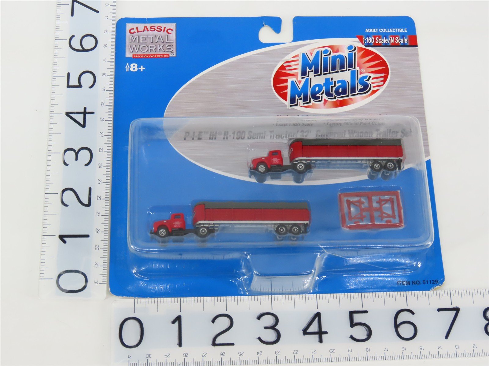 N 1/160 Scale CMW Mini Metals 51129 P-I-E Semi-Tractor/32' Covered Wagon Set