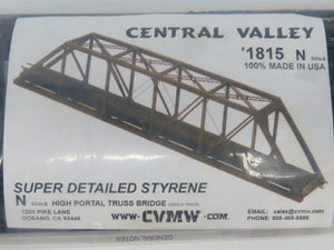 N 1/160 Scale Central Valley Kit 1815 150' High Portal Truss Bridge - SEALED