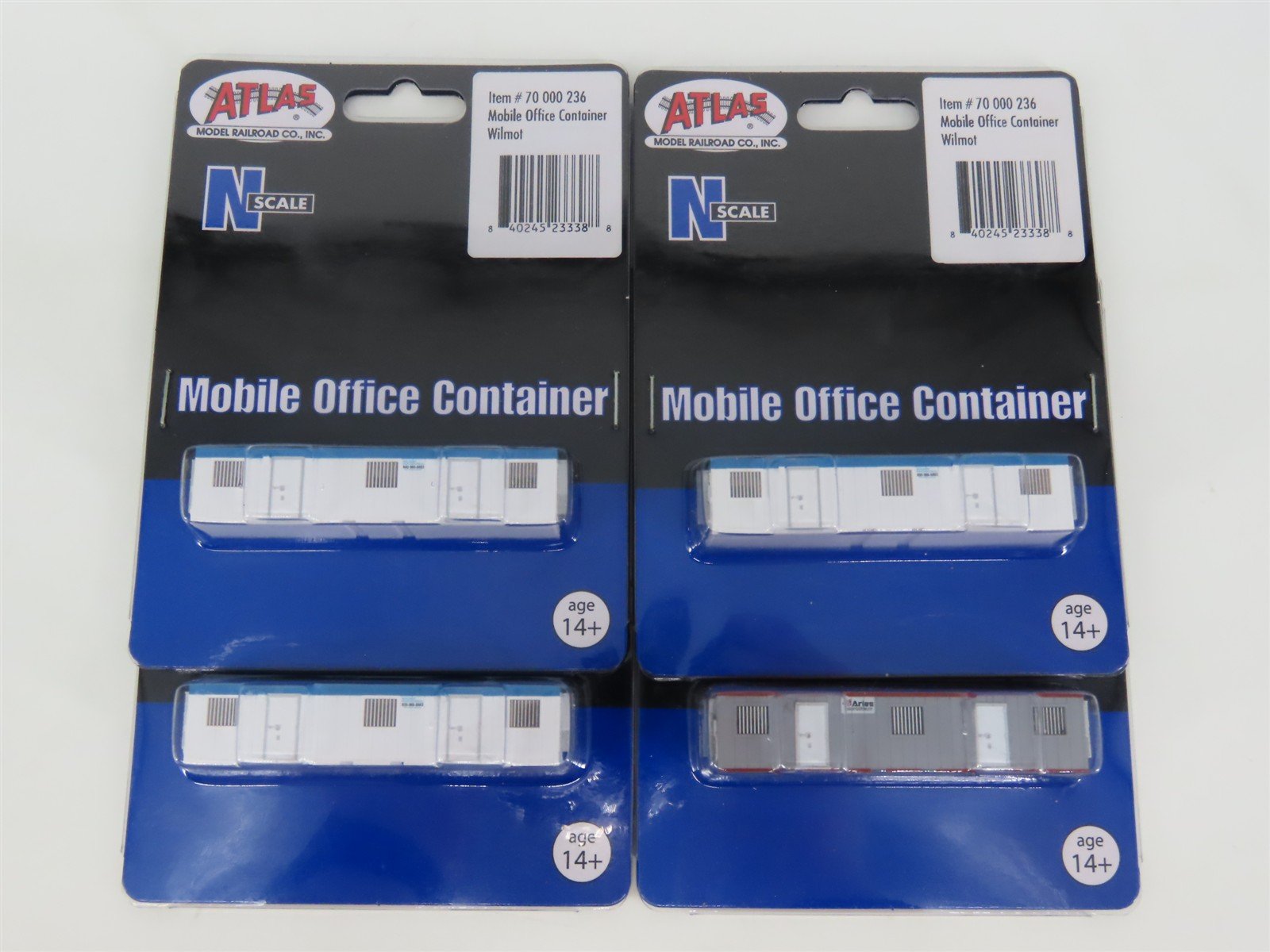 LOT of 4 N Scale Atlas Mobile Office Containers - Wilmot & Aries - SEALED