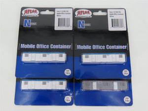LOT of 4 N Scale Atlas Mobile Office Containers - Wilmot & Aries - SEALED