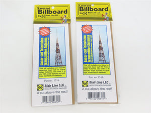 LOT of 2 N Z/N/HO Scale Blair Line 1516 Laser-Cut Television Transmitter Antenna