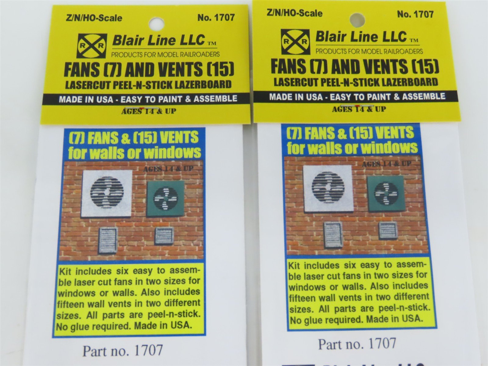 LOT of 5 Z/N/HO Scale Blair Line Kits 1705 & 1707 A/C Units, Fans & Vents