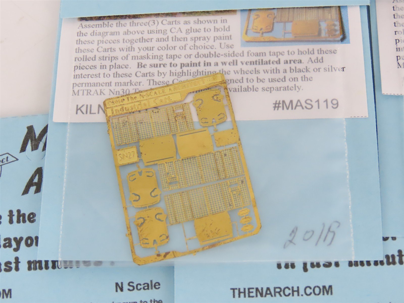 LOT of 5 N Scale Architect Kit MAS118 & MAS119 Kiln Cart Train, & Carts