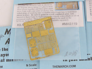 LOT of 5 N Scale Architect Kit MAS118 & MAS119 Kiln Cart Train, & Carts