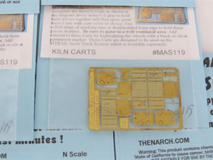 LOT of 5 N Scale Architect Kit MAS118 & MAS119 Kiln Cart Train, & Carts