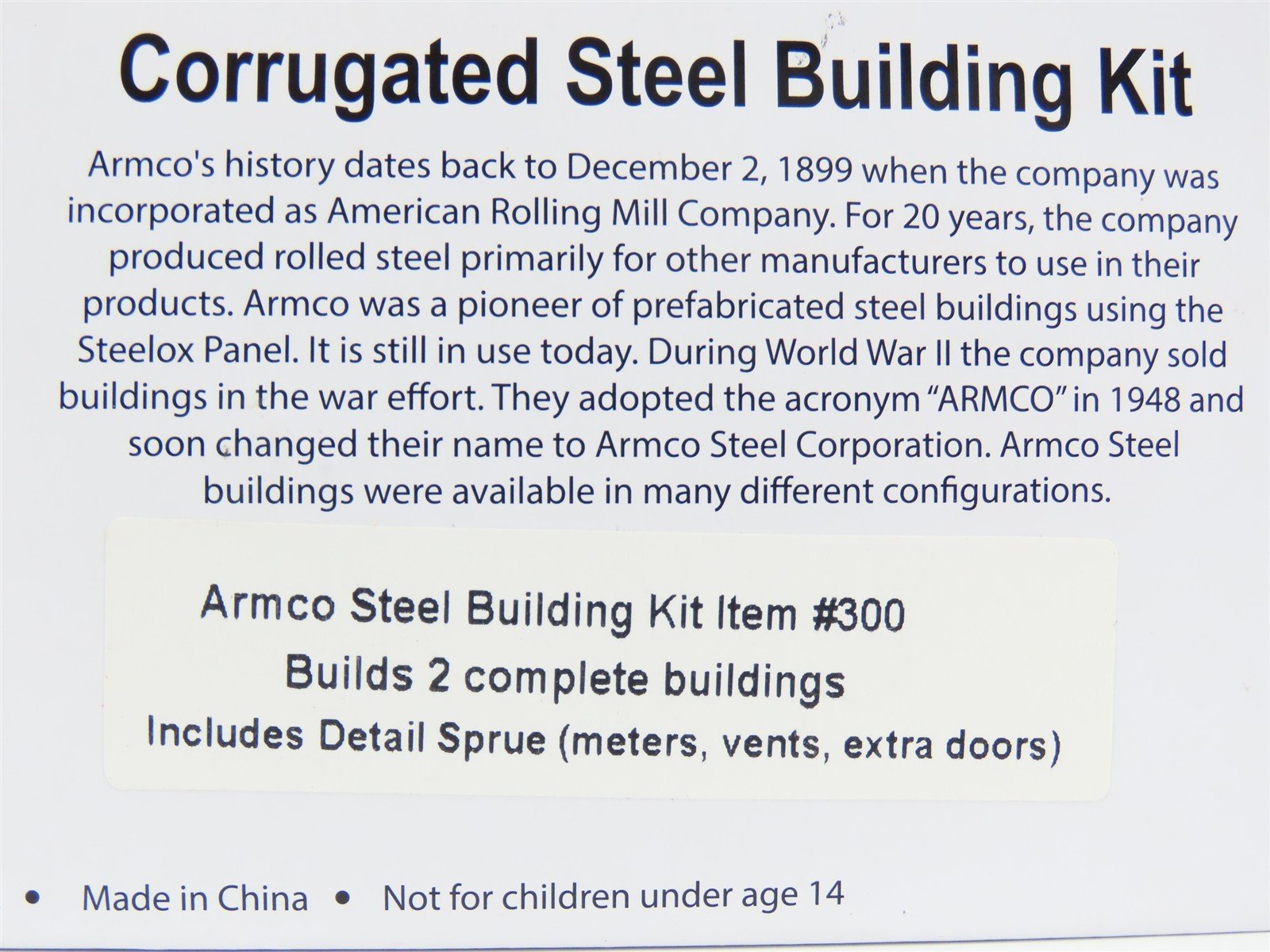 N 1/160 Scale Deluxe Kit #300 Two Armco Corrugated Steel Buildings