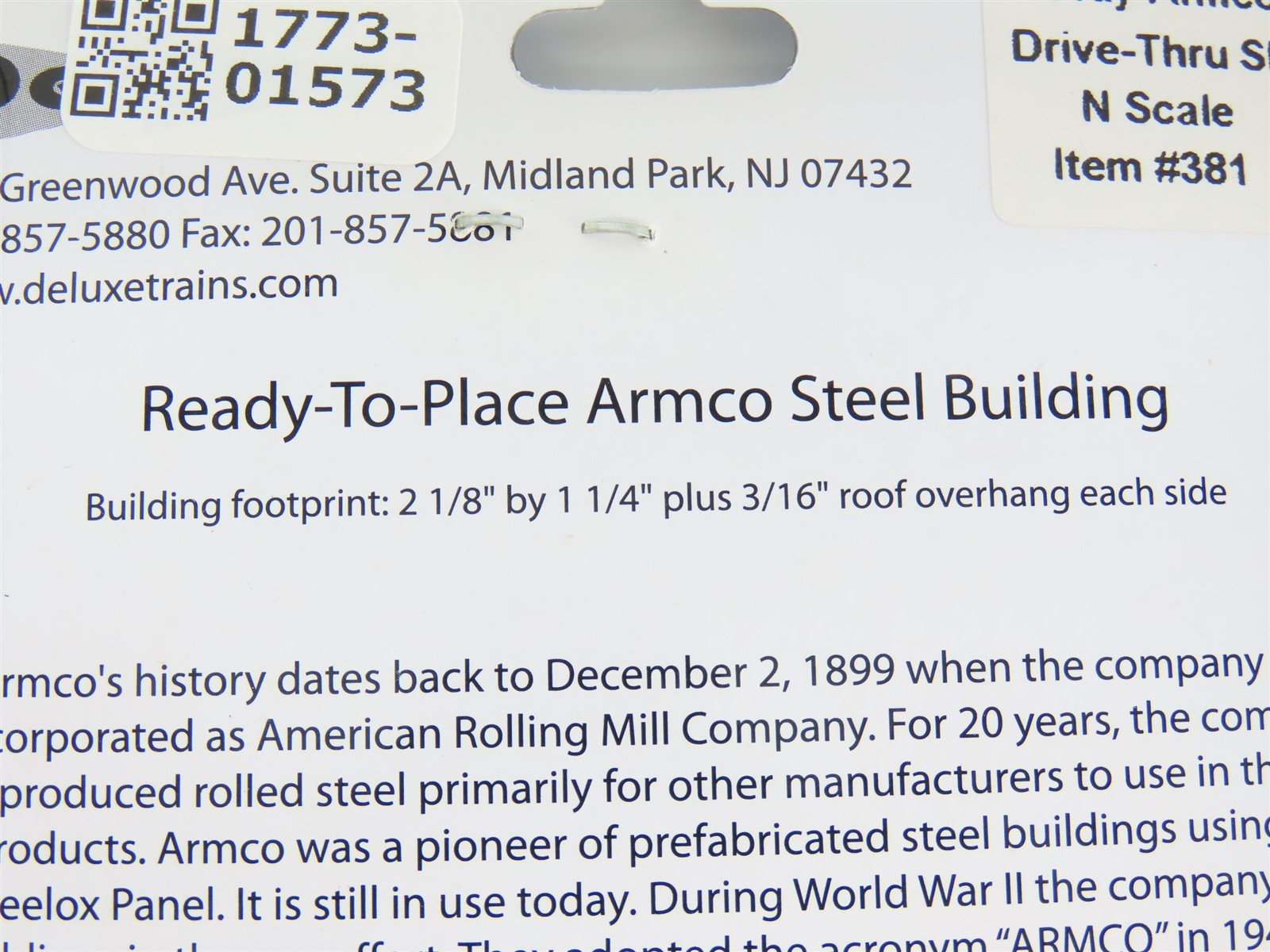 N 1/160 Scale Deluxe 381 Gray Armco Corrugated Steel Drive-Thru Shed