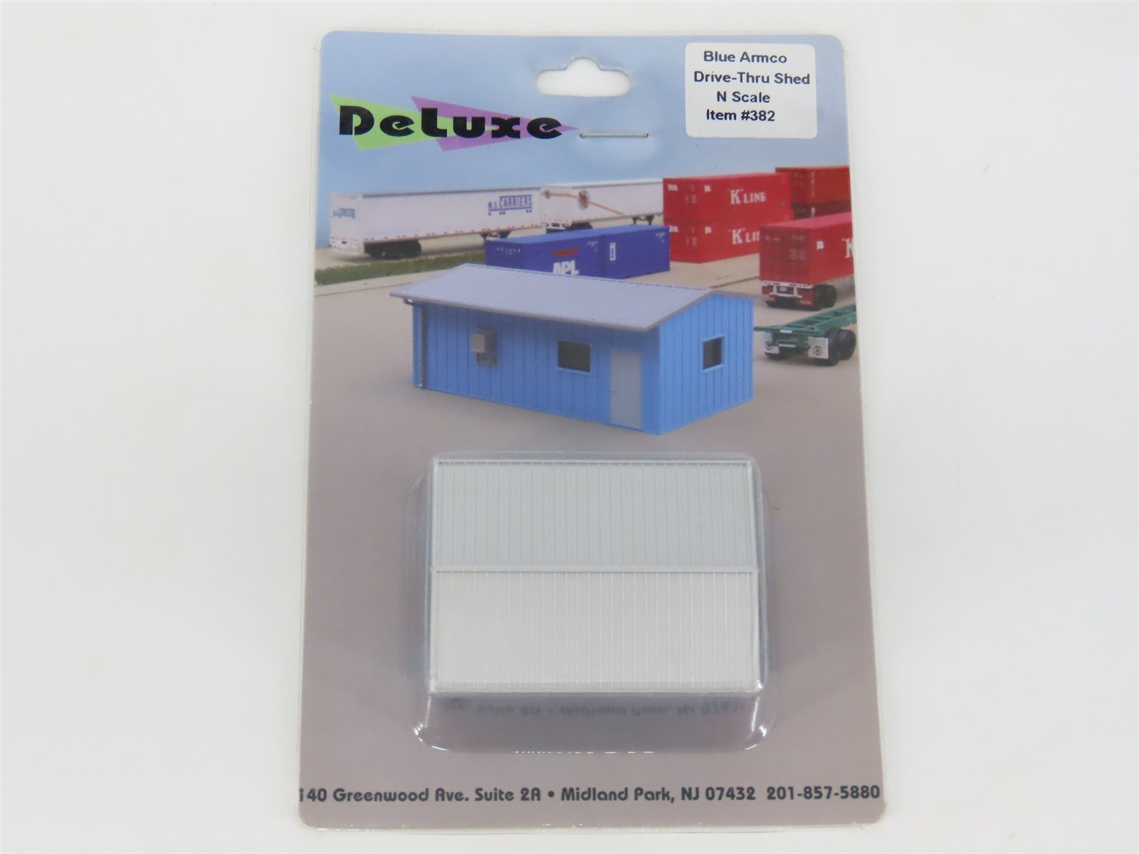 N 1/160 Scale Deluxe 382 Blue Armco Corrugated Steel Drive-Thru Shed