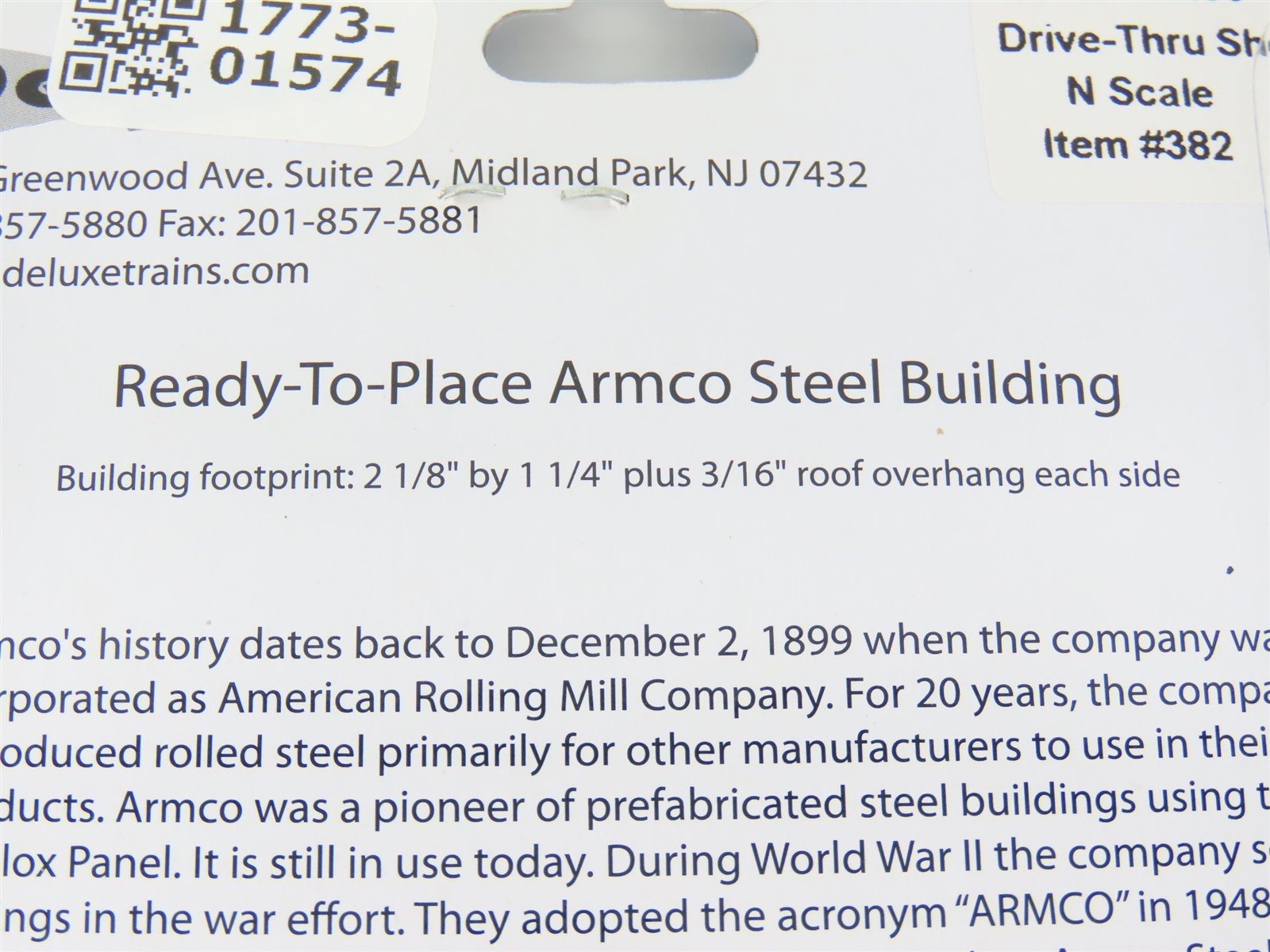 N 1/160 Scale Deluxe 382 Blue Armco Corrugated Steel Drive-Thru Shed