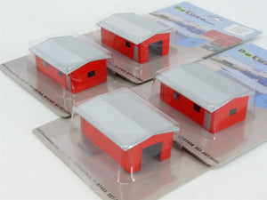 N 1/160 Scale Deluxe Innovations Red Armco Corrugated Steel Buildings Set of 4