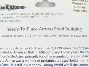 N 1/160 Scale Deluxe Innovations Red Armco Corrugated Steel Buildings Set of 4
