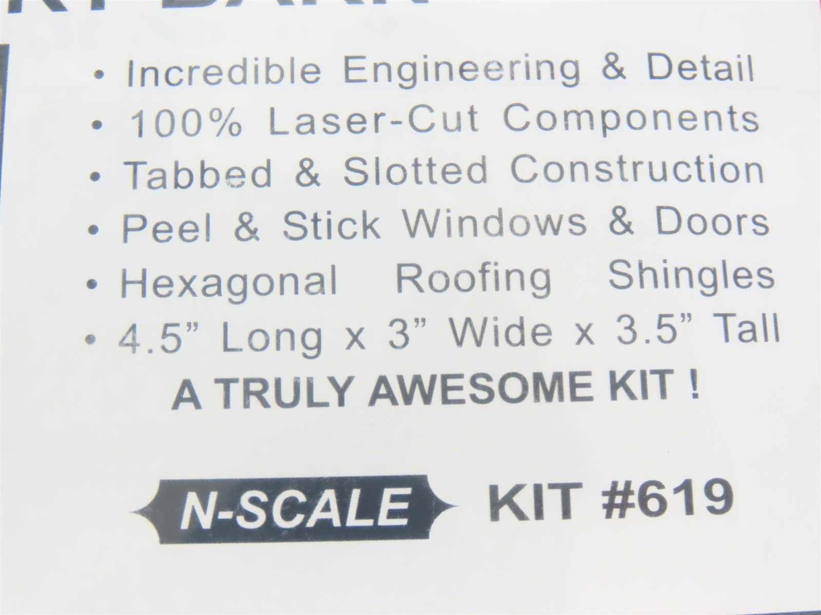 N 1/160 Scale American Model Builders AMB Laser Kit #619 Country Barn