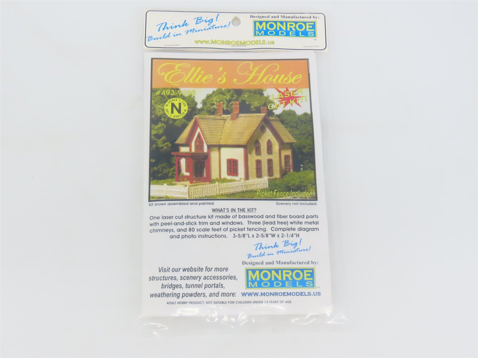 N 1/160 Scale Monroe Models Laser Kit #493-9205 Ellie's House