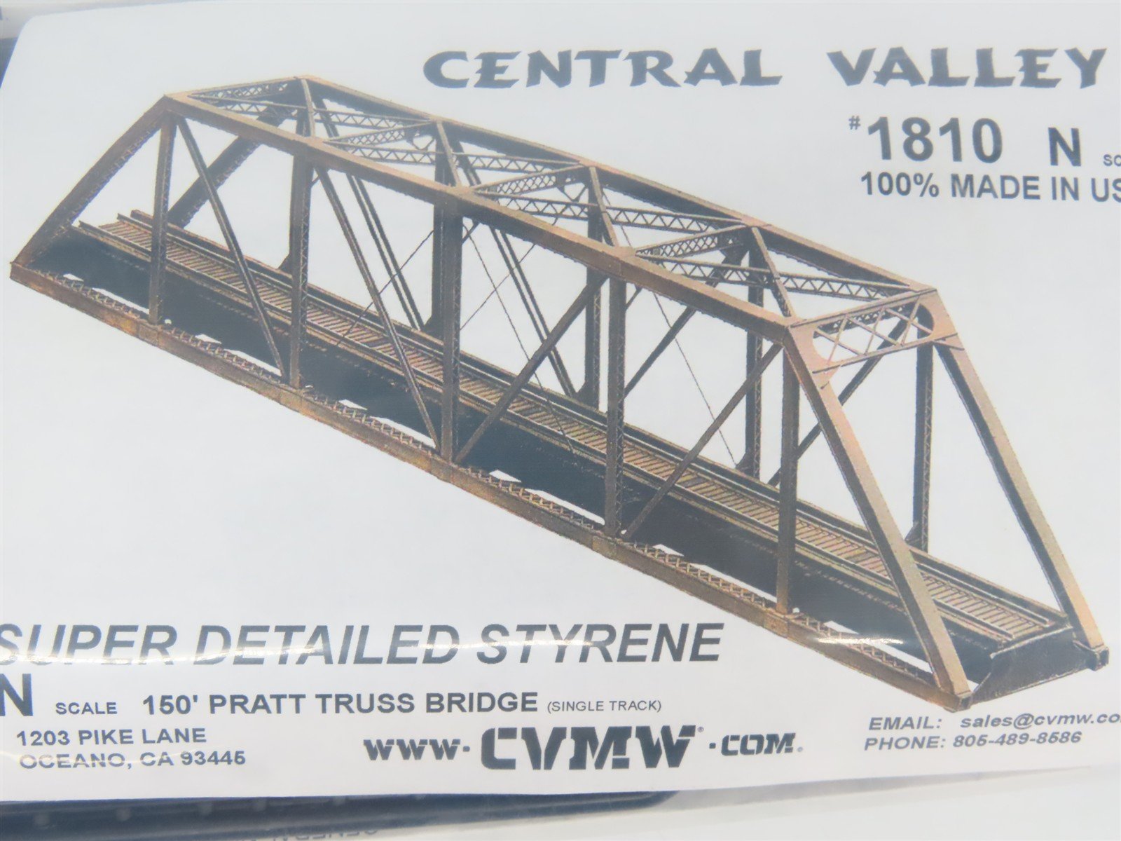 N 1/160 Scale Central Valley Kit #1810 150' Pratt Truss Bridge