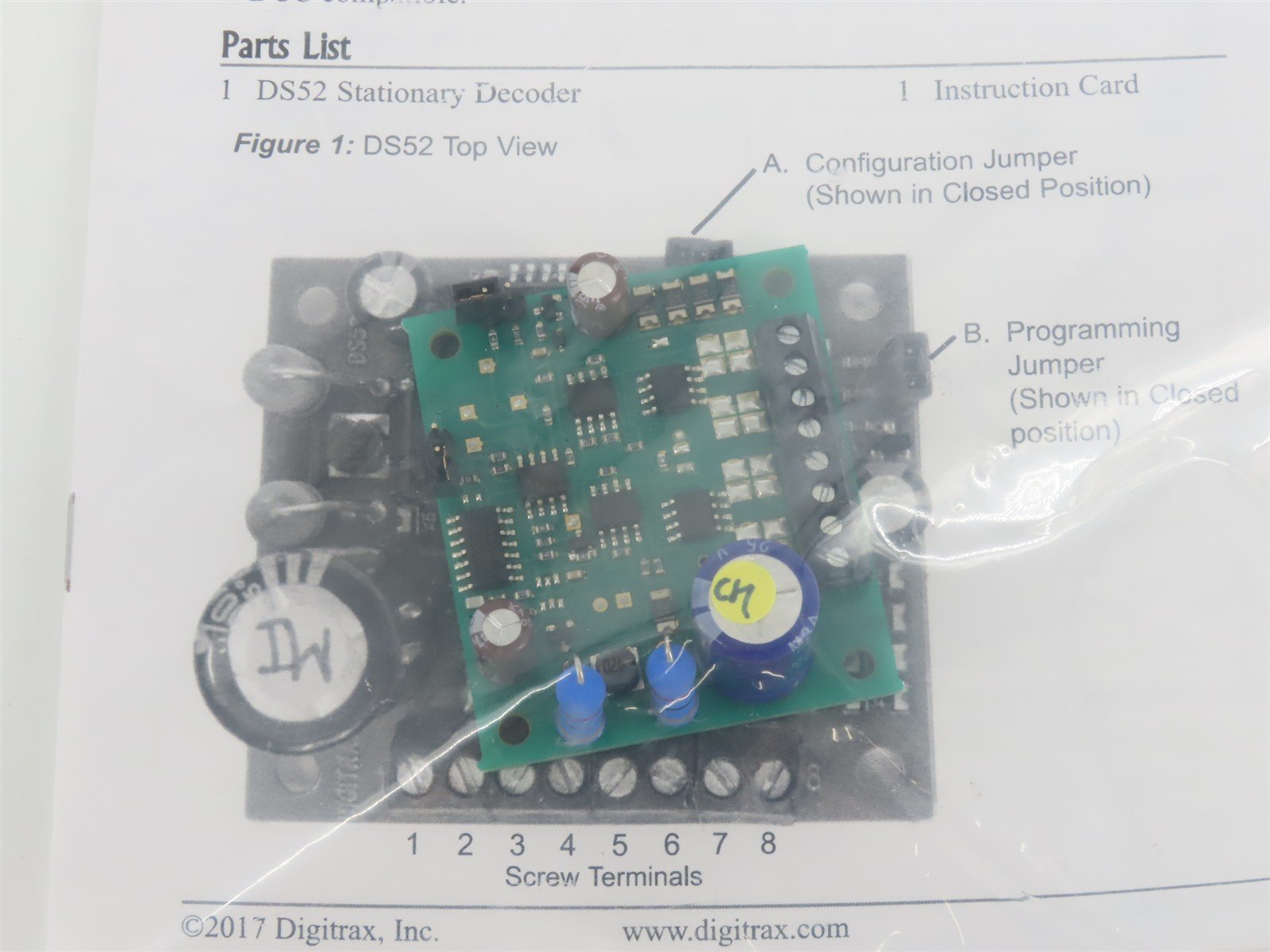 Digitrax DS52 Stationary Decoder for Snap Switches or Slow Motion Machines