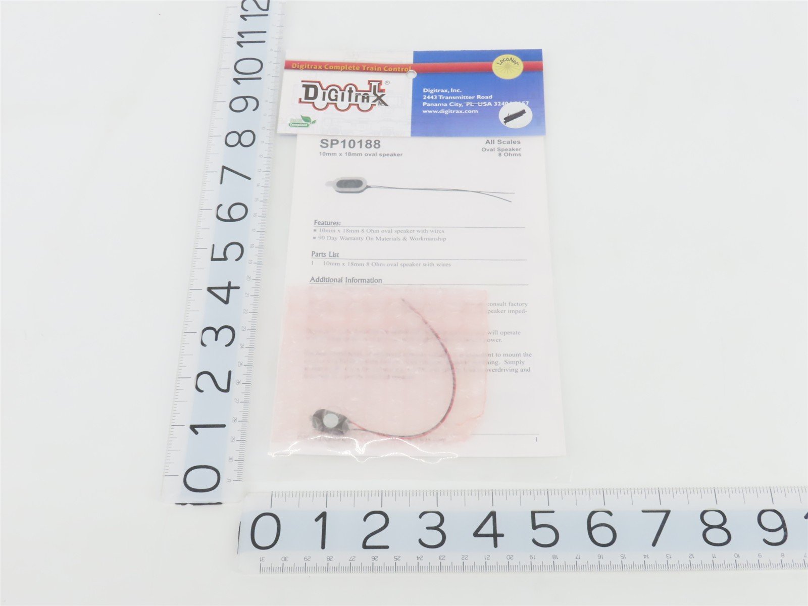 LOT of 3 Digitrax SP10188 Oval 10x18mm 8 Ohm Speakers w/ Wires
