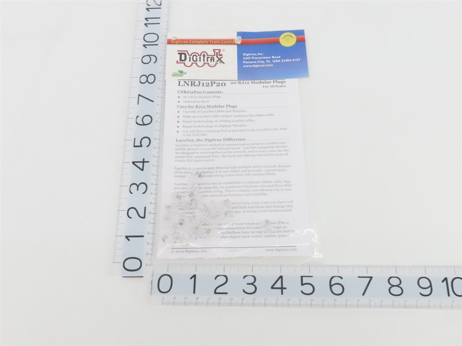 LOT of 2 Digitrax RJ12 Modular Plug Pack & 50' LocoNet Cable