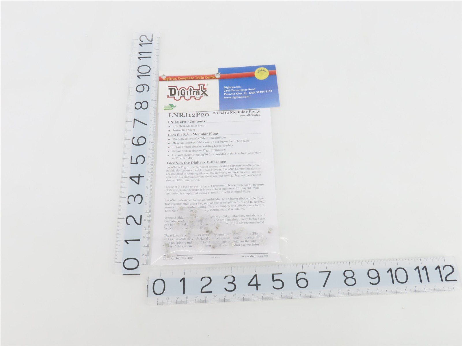 LOT of 3 Digitrax RJ12 Modular Plugs Pack & 16' LocoNet Cable Packs