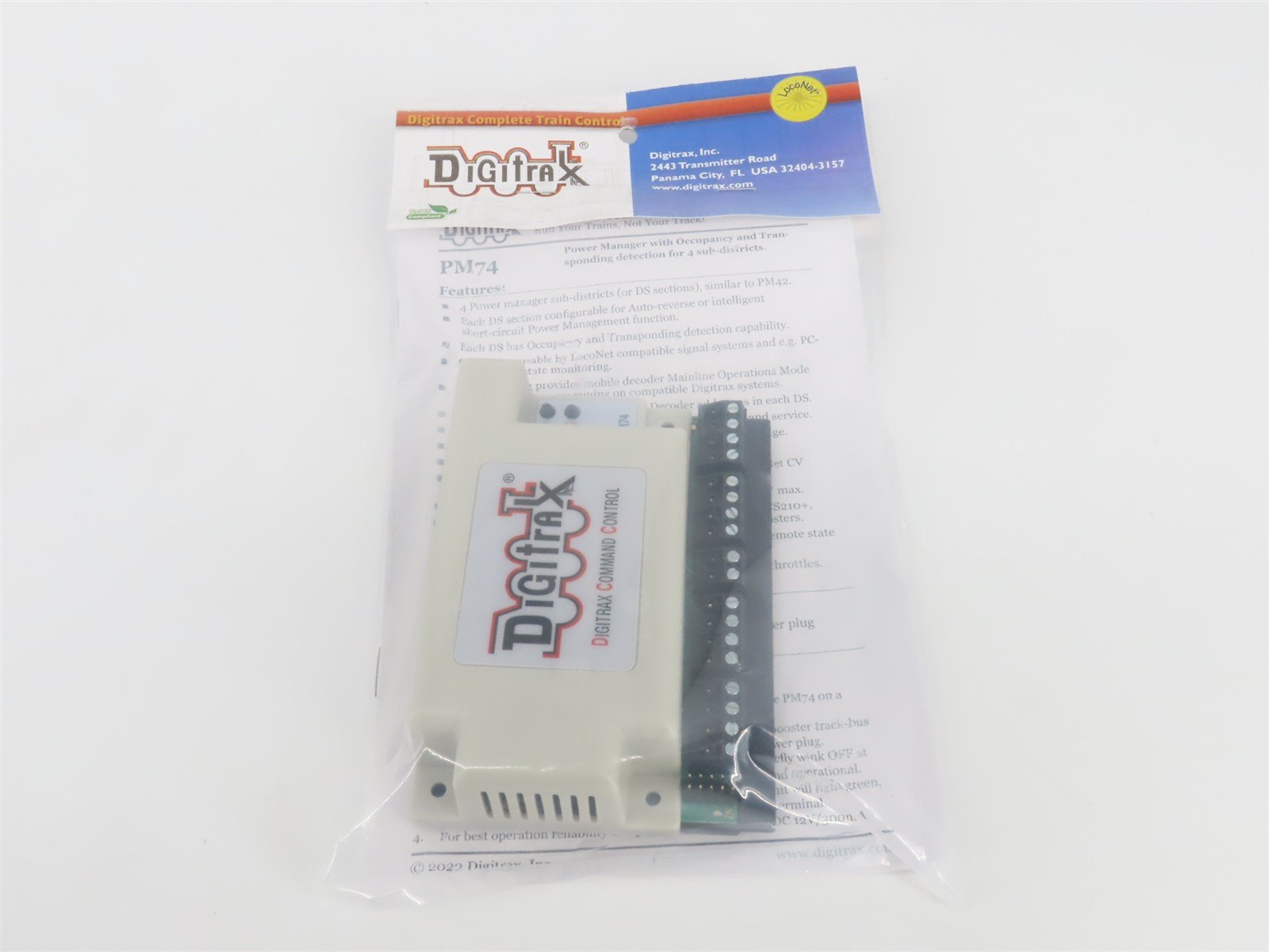 Digitrax PM74 LocoNet Power Manager w/ Occupancy & Transponding Detection