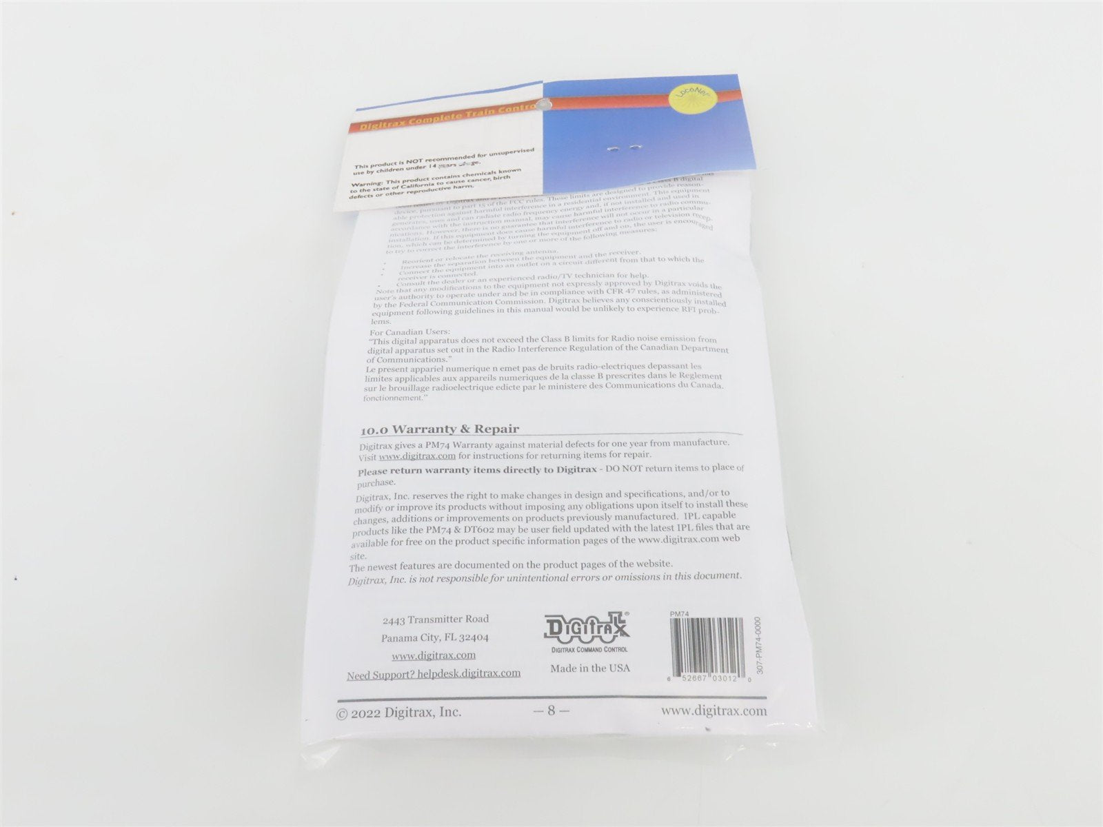 Digitrax PM74 LocoNet Power Manager w/ Occupancy & Transponding Detection