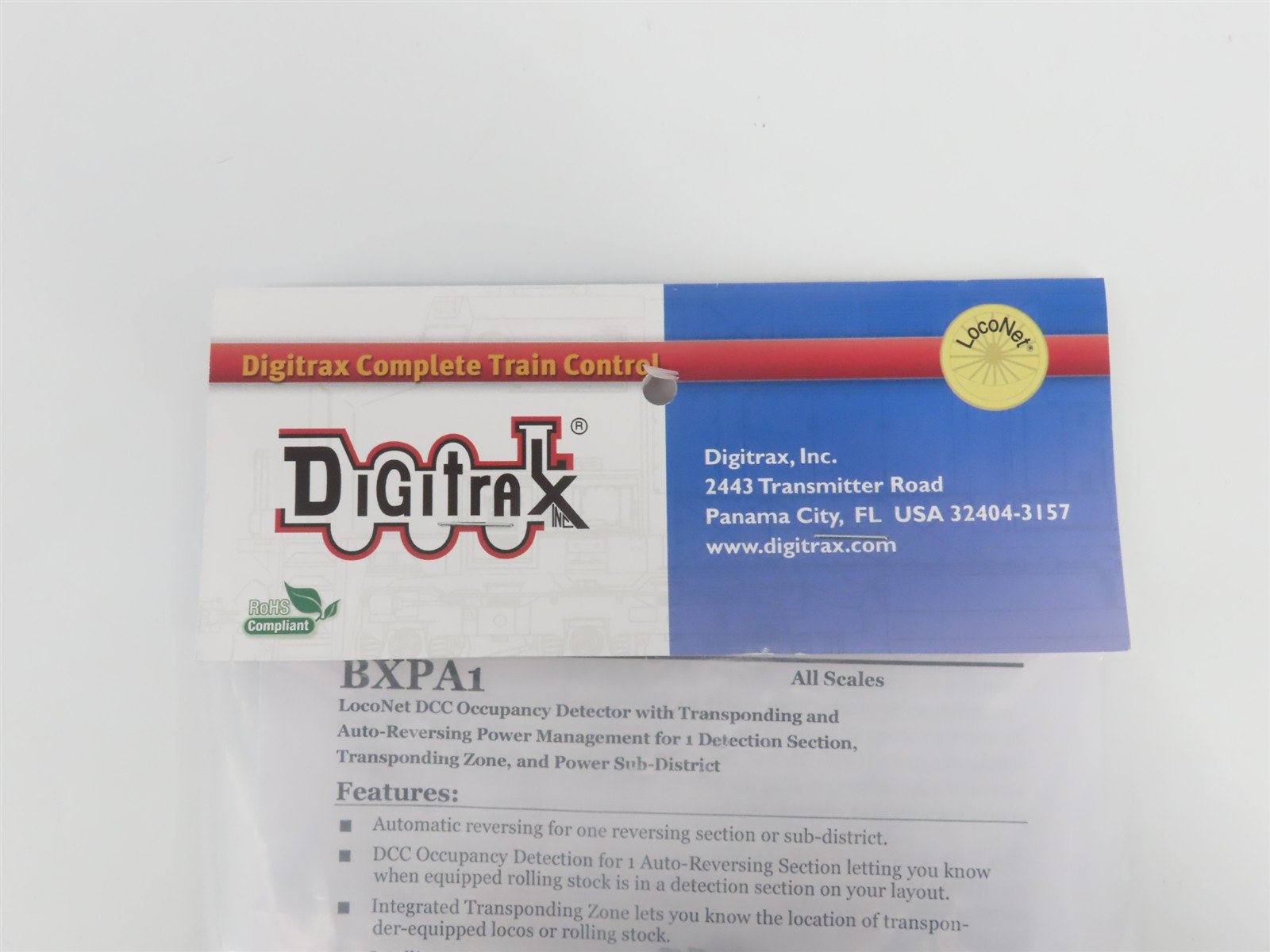Digitrax BXPA1 LocoNet DCC Auto-Reversing Occupancy Detector w/ Transponding