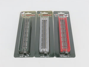 LOT of 3 N KATO Unitrack Single Plate Girder Bridge Tracks - Red, Green & Silver