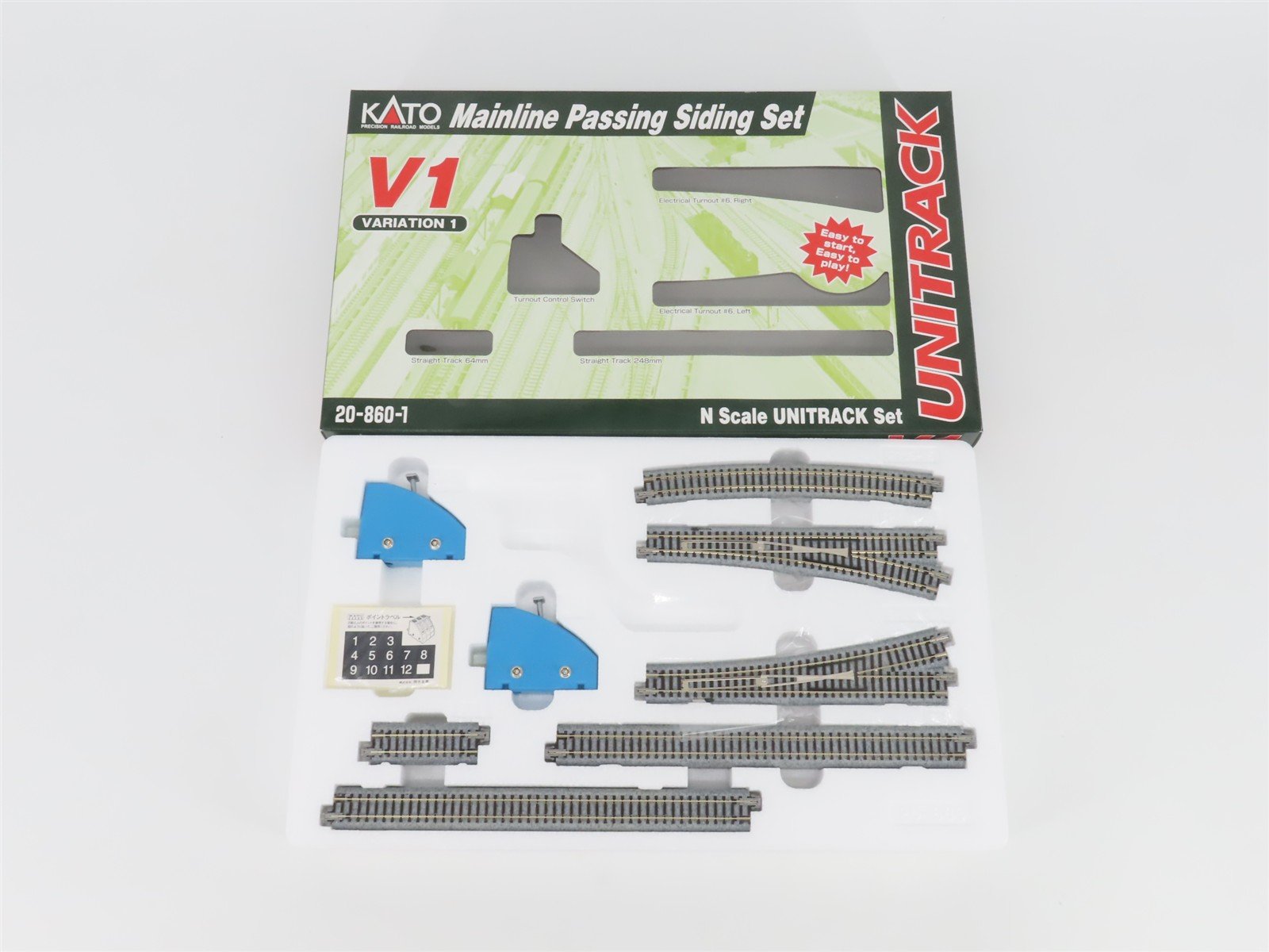 N Scale KATO Unitrack 20-860-1 Mainline Passing Siding Track Set - V1