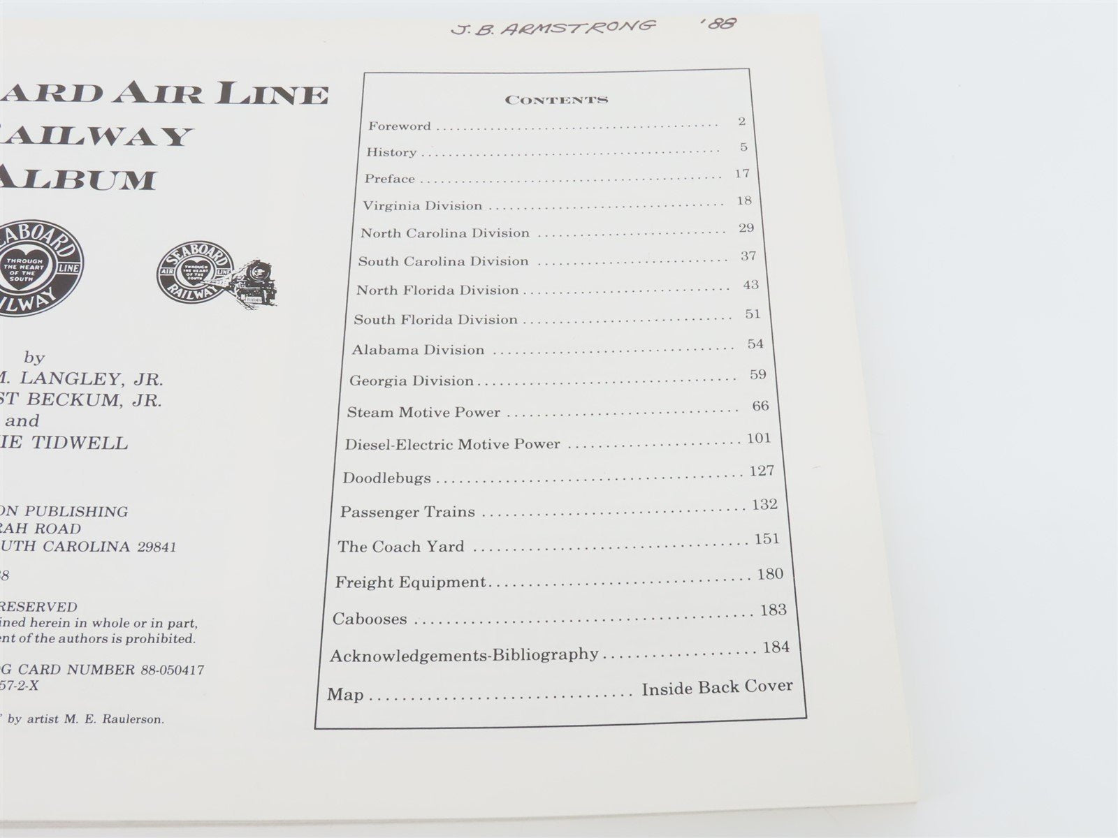 Seaboard Air Line Railway Album by Langley, Beckum, & Tidwell ©1988 SC Book