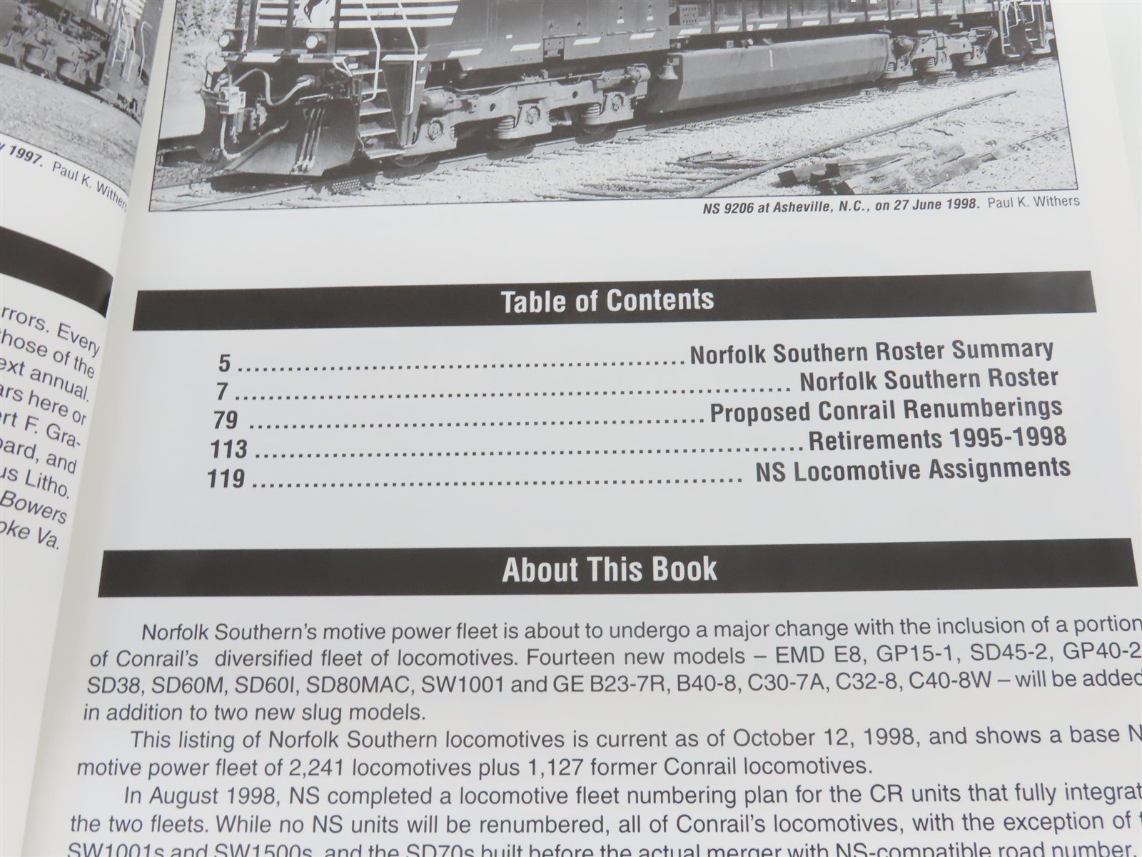 Norfolk Southern 1998-1999 Locomotive Directory by Withers & Bowers ©1998