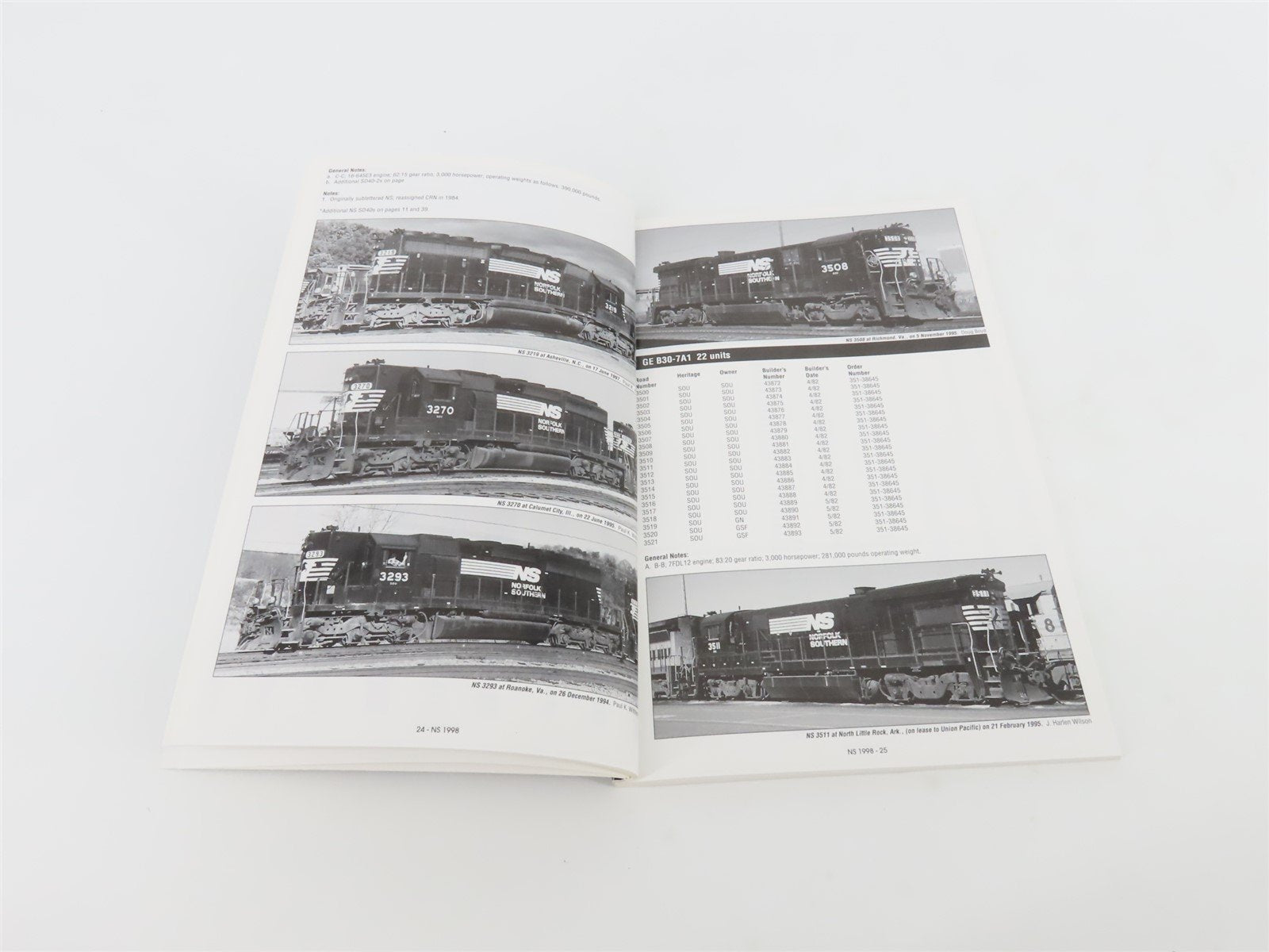 Norfolk Southern 1998-1999 Locomotive Directory by Withers & Bowers ©1998
