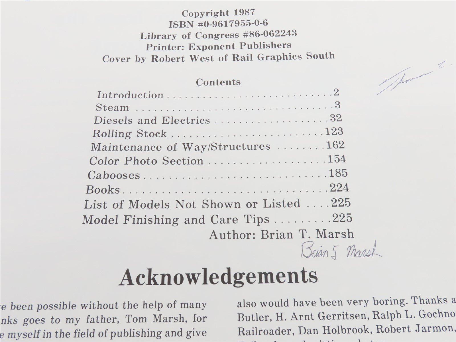 Overland Models ... The First 10 Years by Brian T. Marsh ©1987 HC - Signed