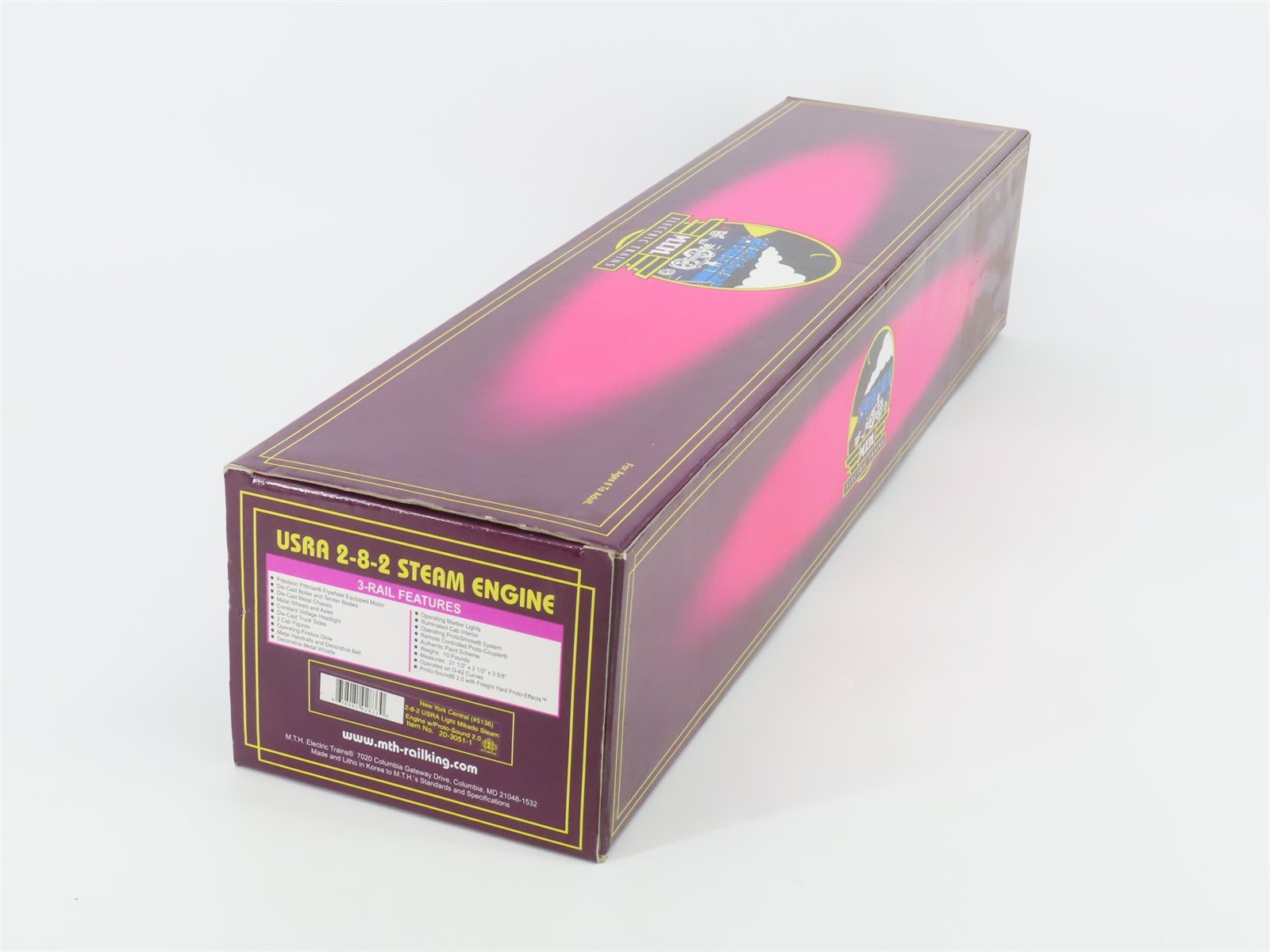 O Gauge 3-Rail MTH 20-3051-1 NYC New York Central 2-8-2 Steam #5136 wSound