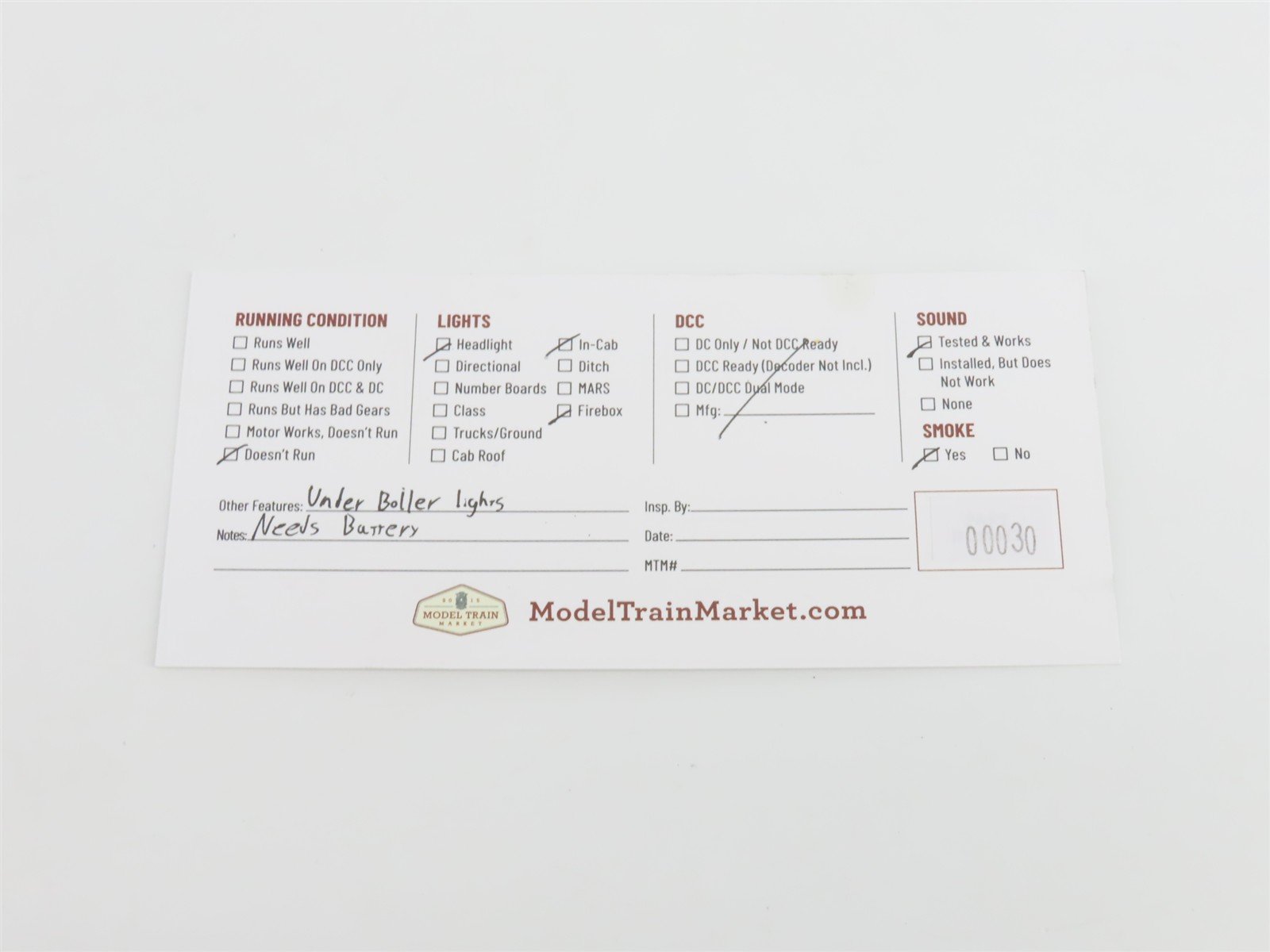 O Gauge 3-Rail MTH 20-3045-1 NYC Railway 4-6-4 Steam Loco #5445 DOES NOT RUN